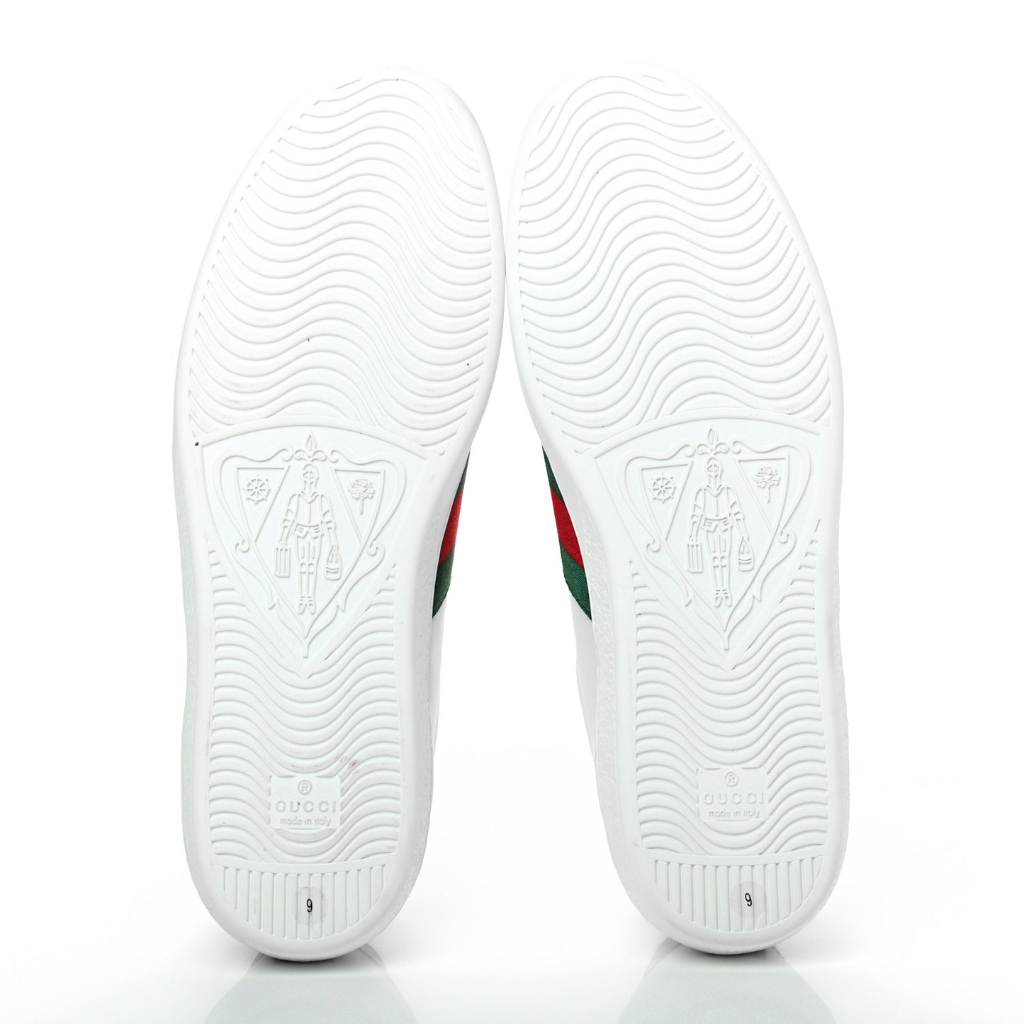 Calfskin Crocodile Web Mens Ace Sneakers 9 White Green