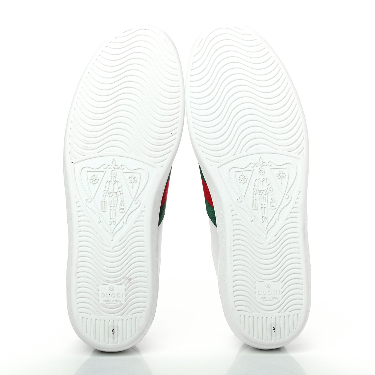 Gucci Calfskin Crocodile Web Mens Ace Sneakers 9 White Green 5 of 10
