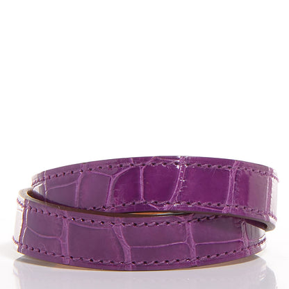 Hermes Shiny Alligator Kelly Double Tour Bracelet Small Violet 4 of 10