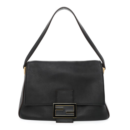Fendi Vitello Flamingo Enamel Big Forever Mama Baguette Black 1 of 12