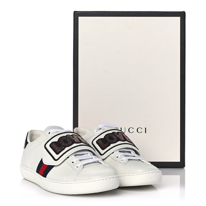 Gucci Calfskin Ayers Web Crystal LOVED Womens New Ace Sneakers 36 White 9 of 9