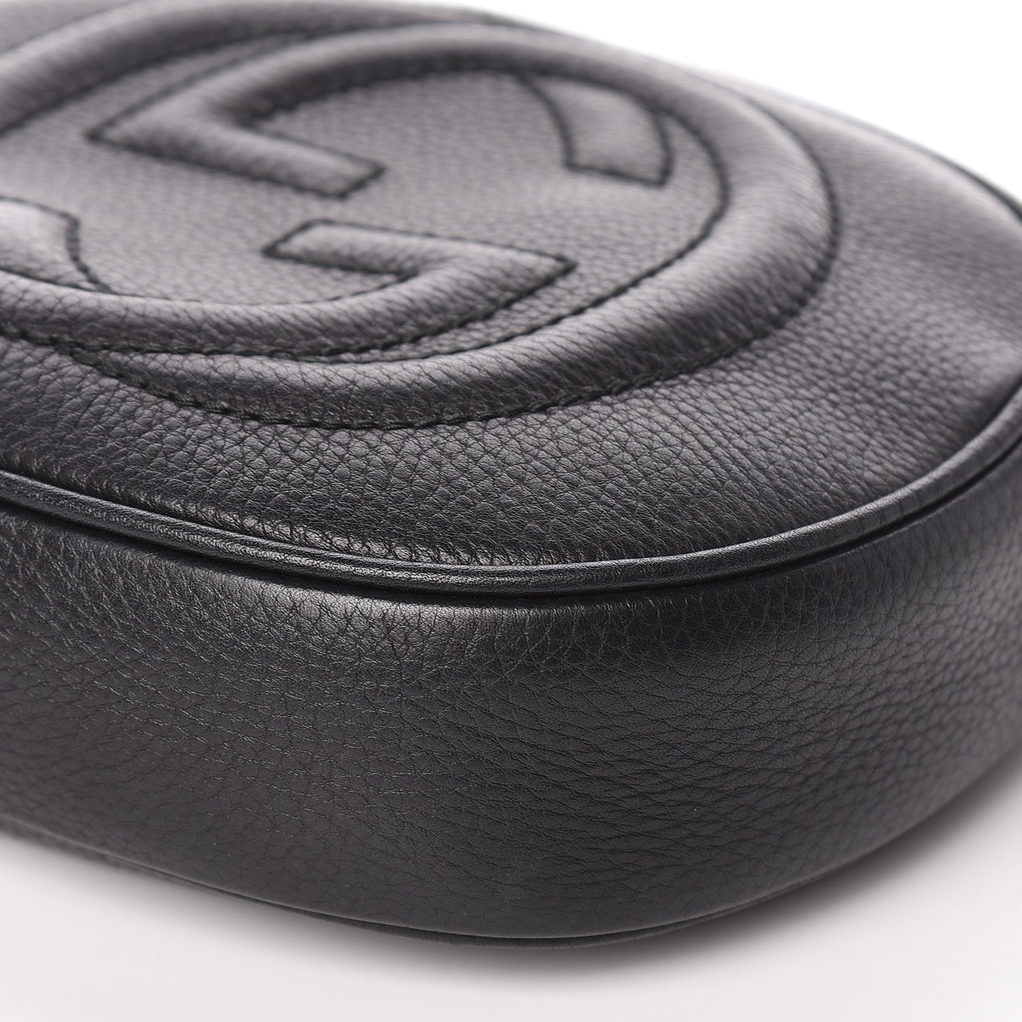 Pebbled Calfskin Mini Soho Chain Bag Black