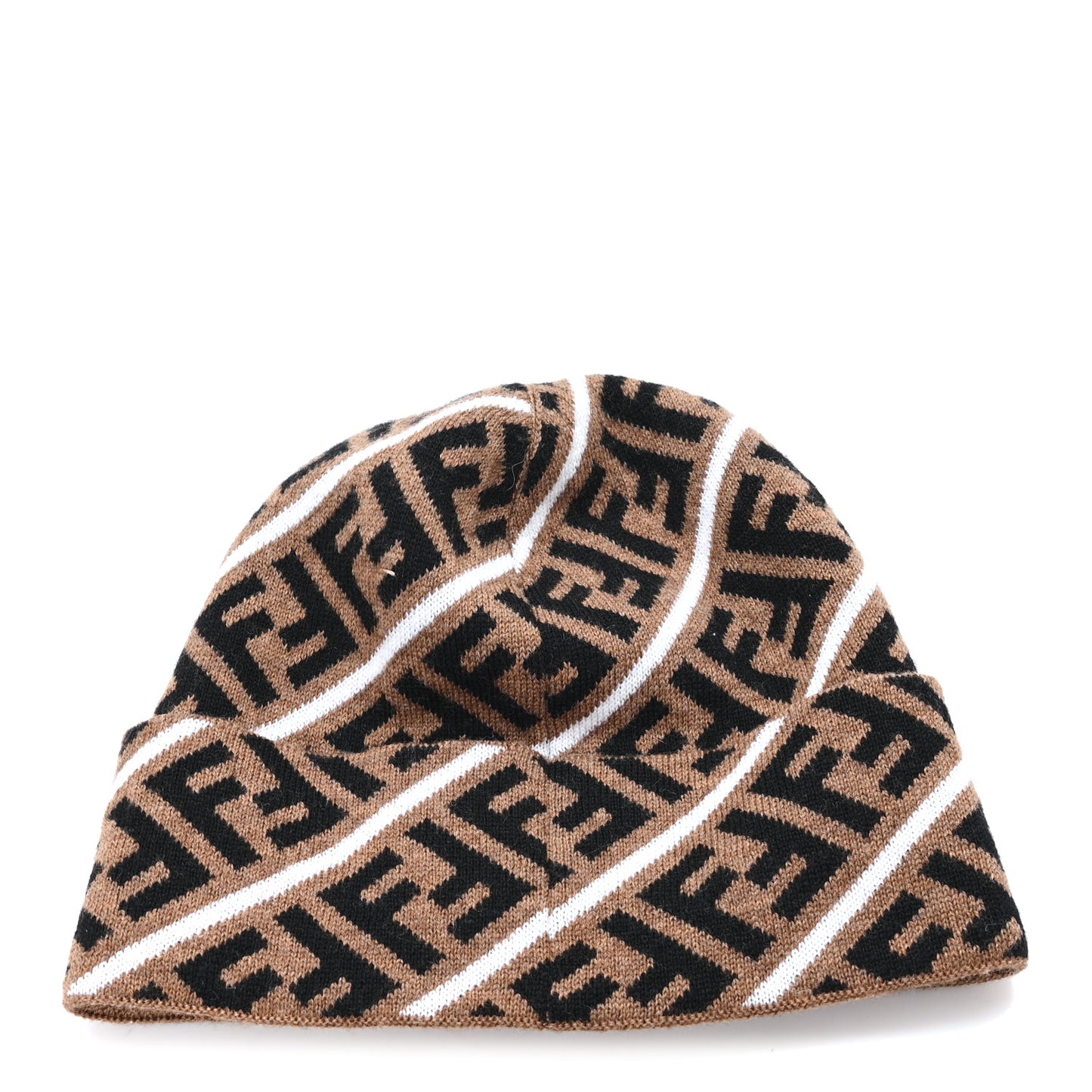 Wool Knit Zucca Beanie Tobacco White