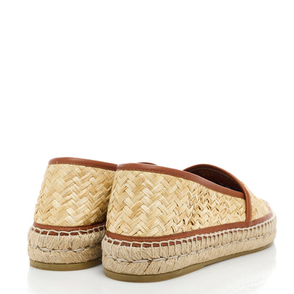 Gucci Raffia Harness Calfskin Interlocking G Adela Espadrilles 37.5 Palmi Naturale Harness Brown 4 of 9