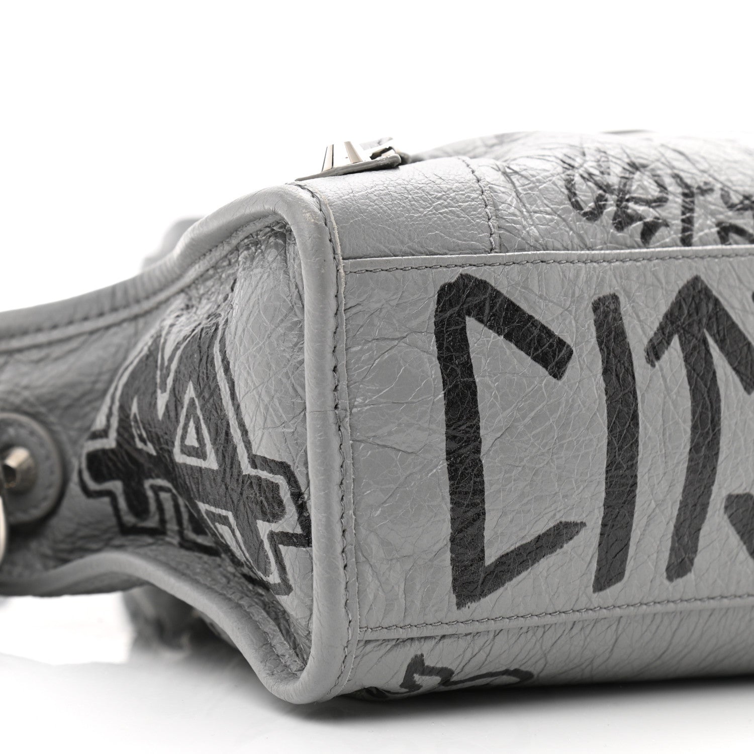 Balenciaga Agneau Arena Graffiti All Over Classic Silver Hardware S City Balenciaga Grey Black 9 of 10