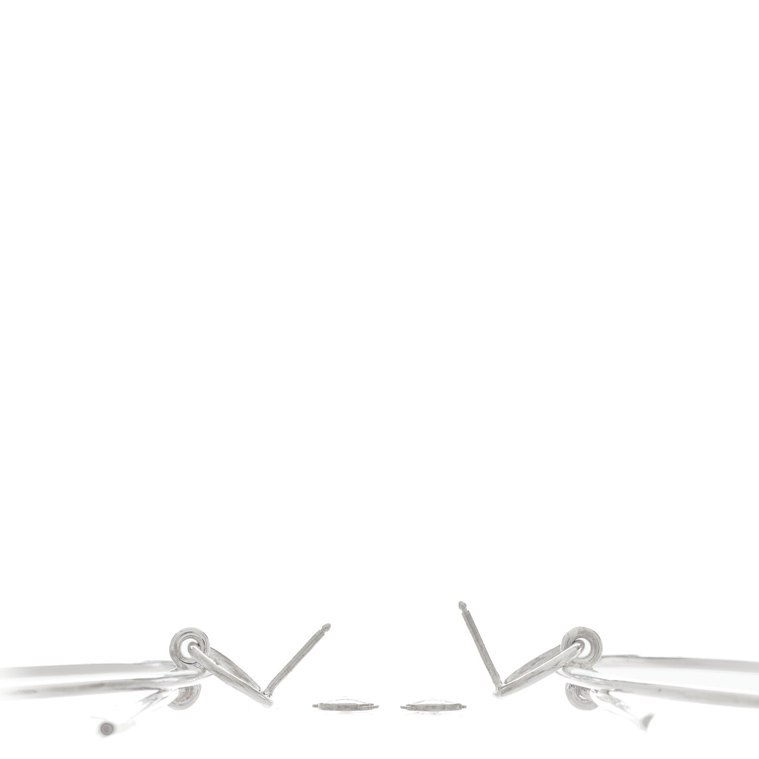 Hermes Sterling Silver TGM Loop Earrings 3 of 4