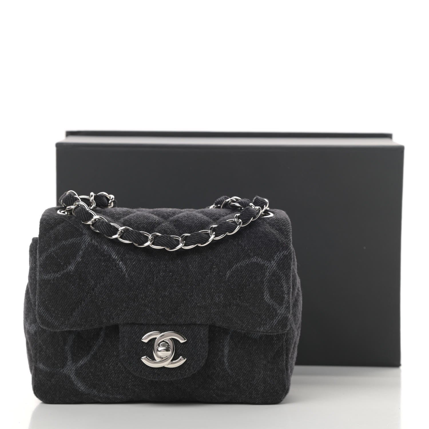 Chanel Denim CC Quilted Mini Square Flap Black 11 of 11