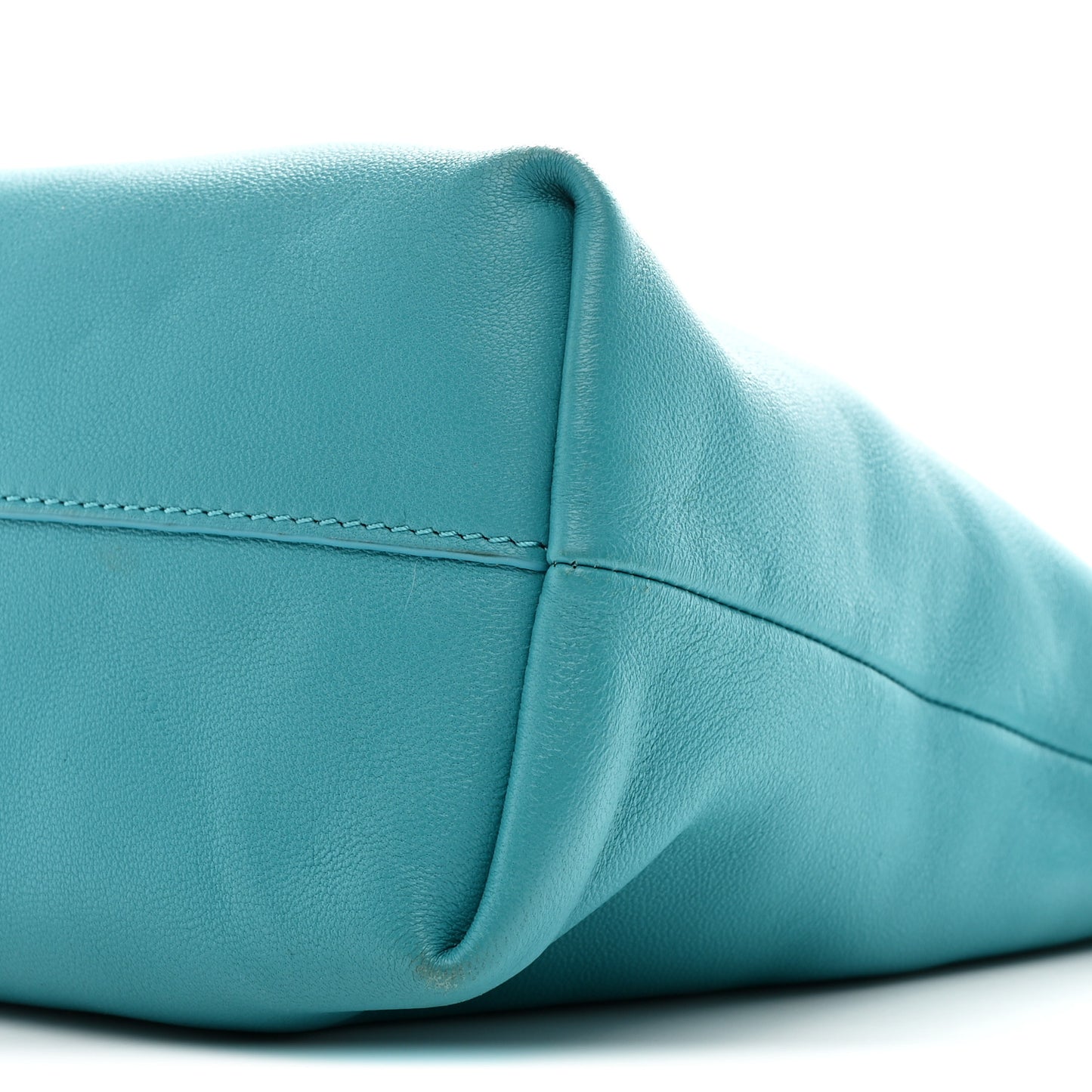 Mellow Nappa Medium Donut Chain Flamenco Knot Clutch Deep Turquoise