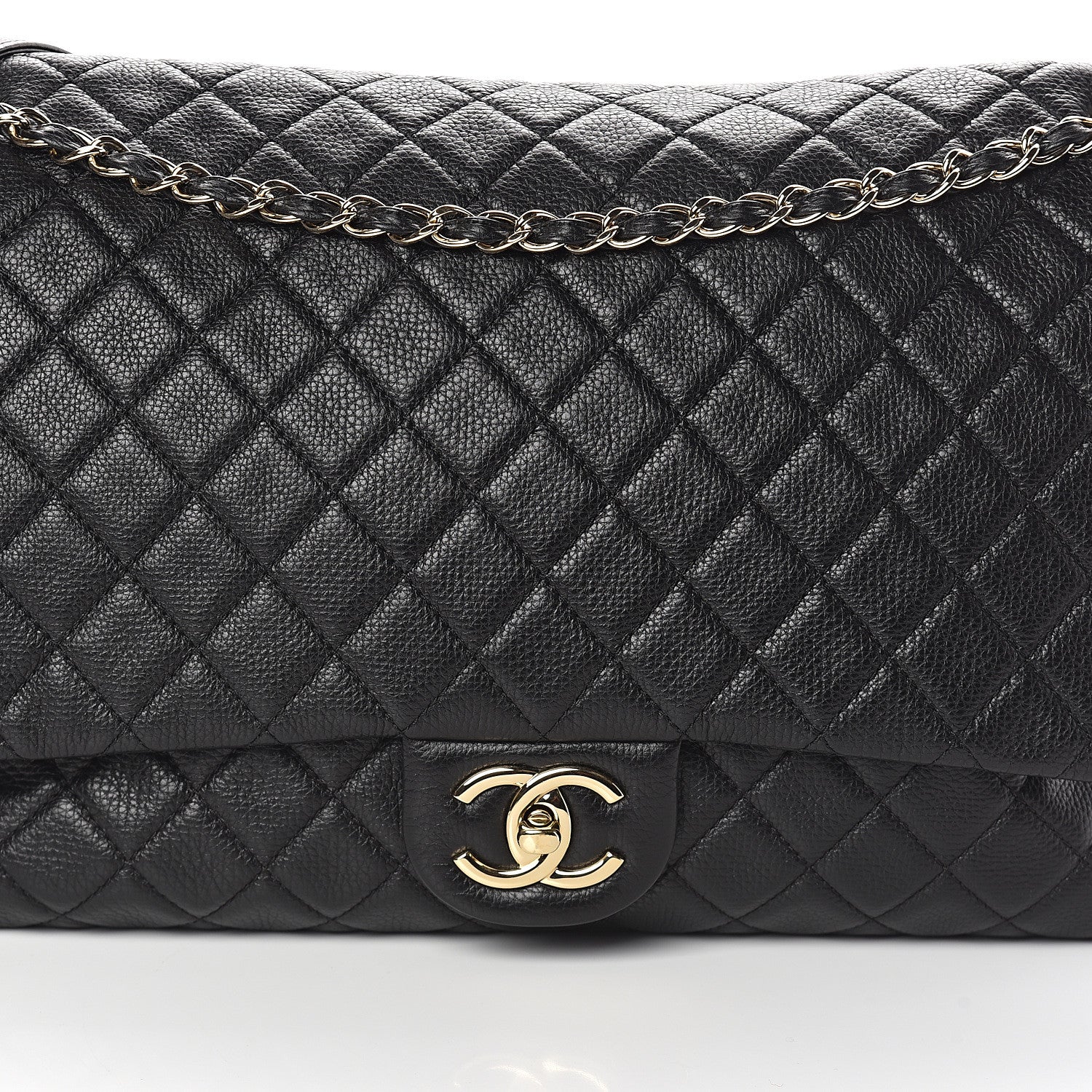 Chanel Calfskin Quilted XXL Travel Flap Bag Black 8 of 10
