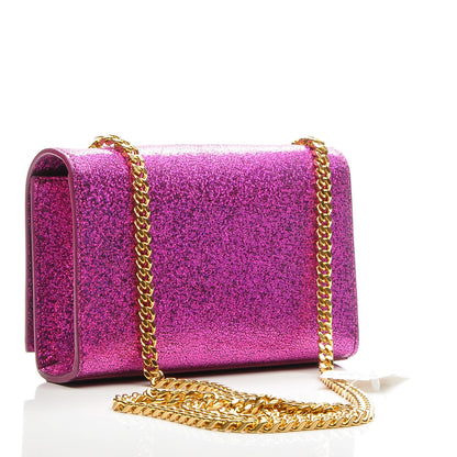 Saint Laurent Metallic Calfskin Small Classic Monogram Kate Satchel Fuchsia 3 of 6