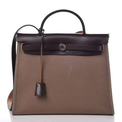 Hermes Vache Hunter Toile Herbag Zip 31 PM Etoupe Ebene 4 of 16