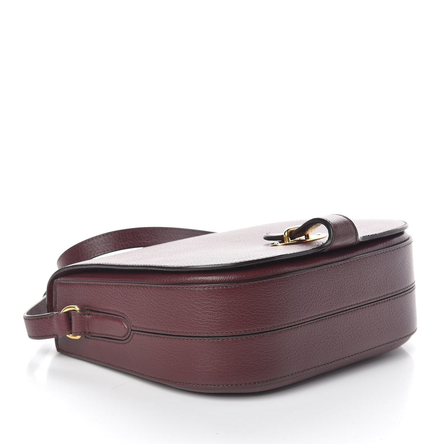 Textured Goatskin Calfskin Tenby Shoulder Bag Burgundy