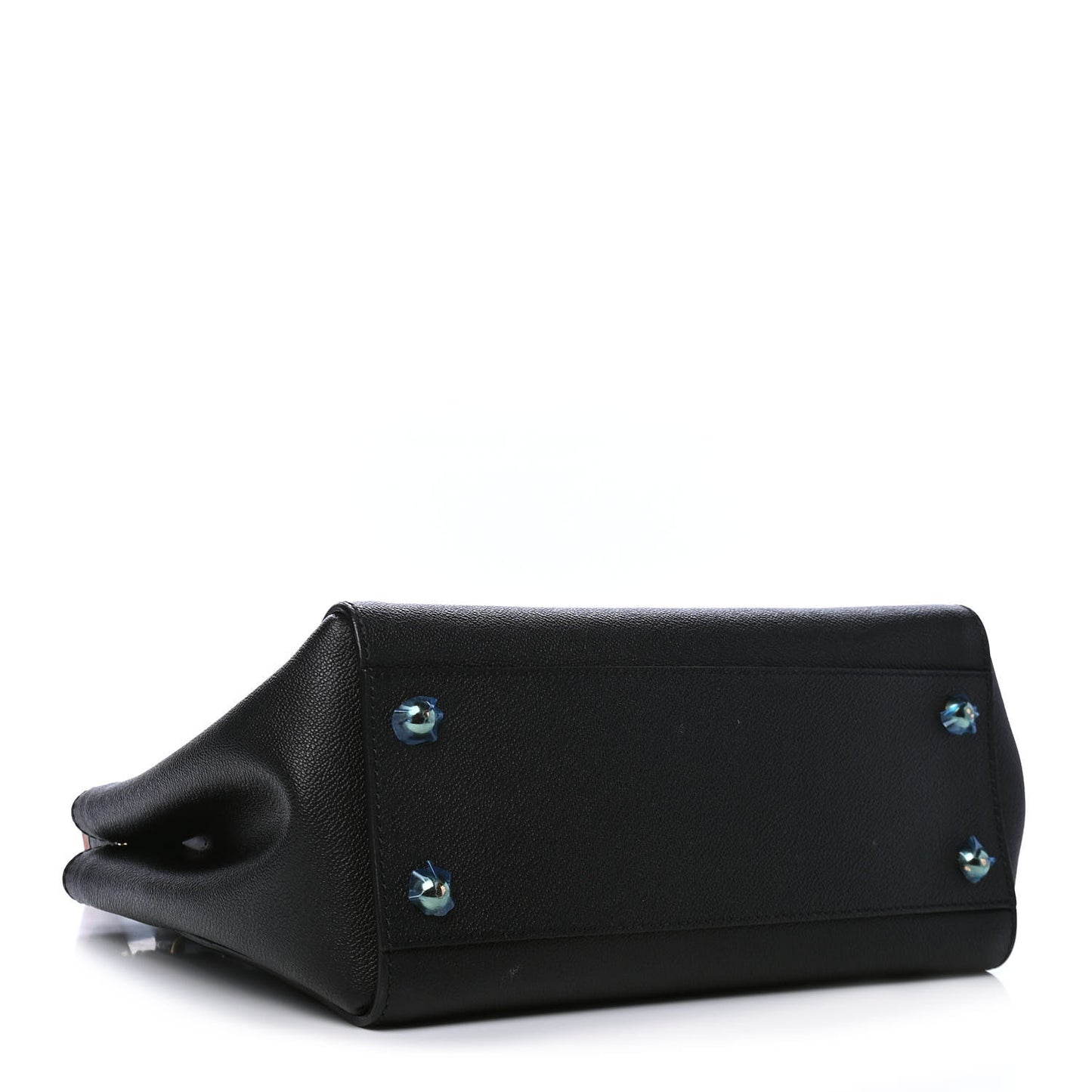 Soft Grain Calfskin Medium Buckle Tote Black