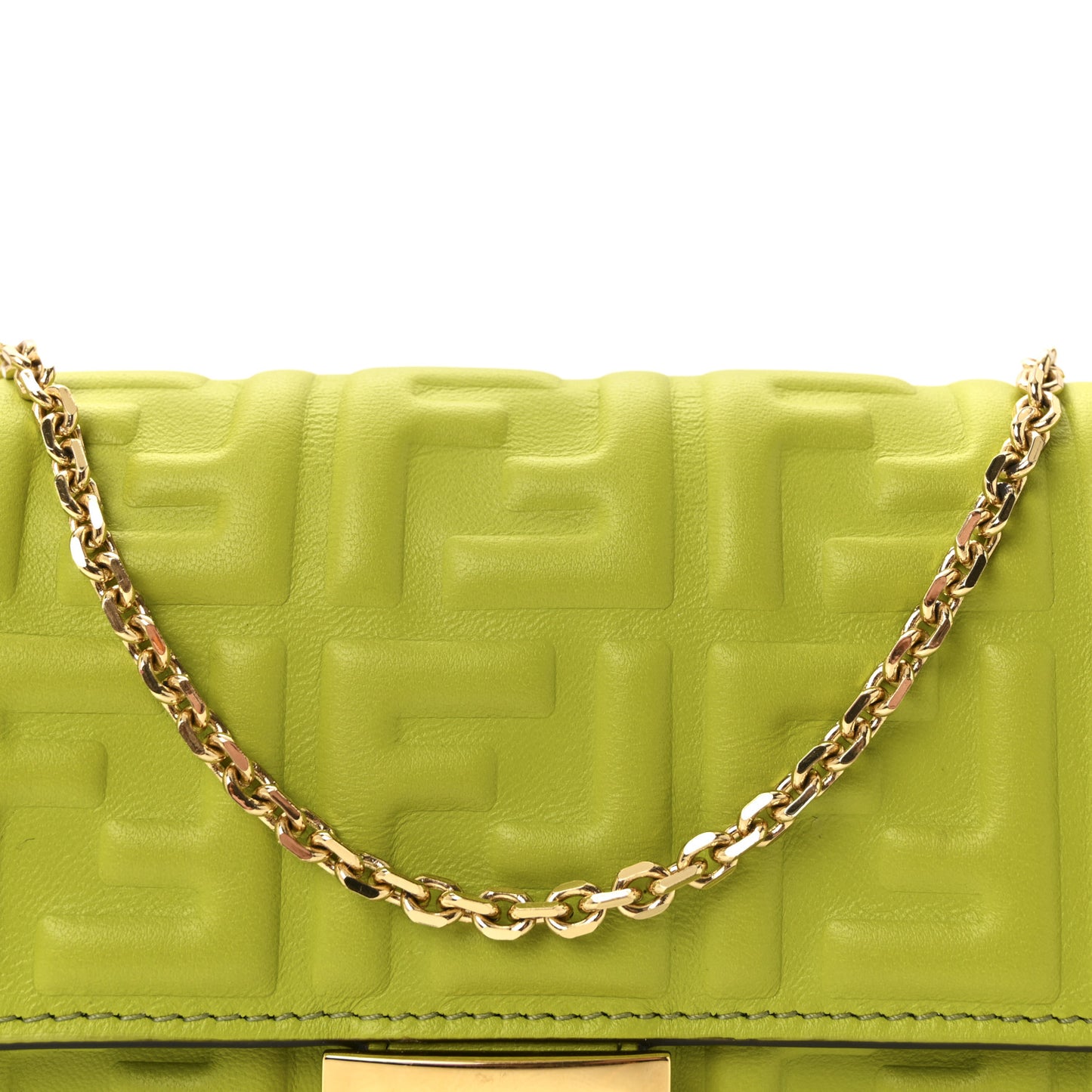 Nappa Matisse FF Embossed Continental Wallet On Chain Wasabi