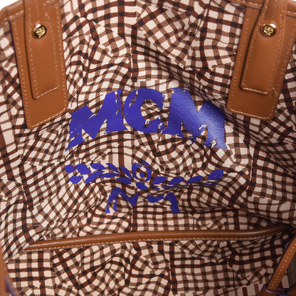 MCM Visetos Medium Liz Reversible Shopper Tote Cognac 13 of 13