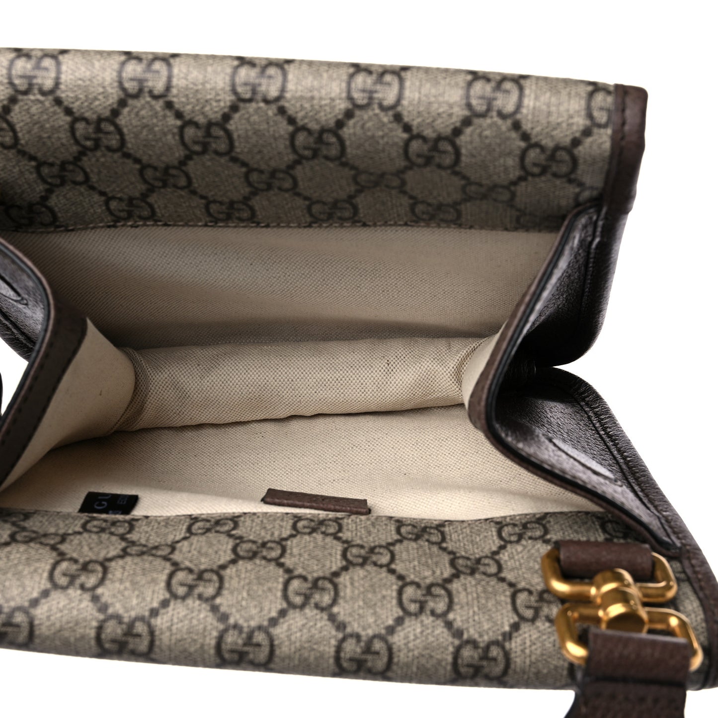 GG Supreme Monogram Web Small Neo Vintage Double Flap Messenger Bag Beige New Acero