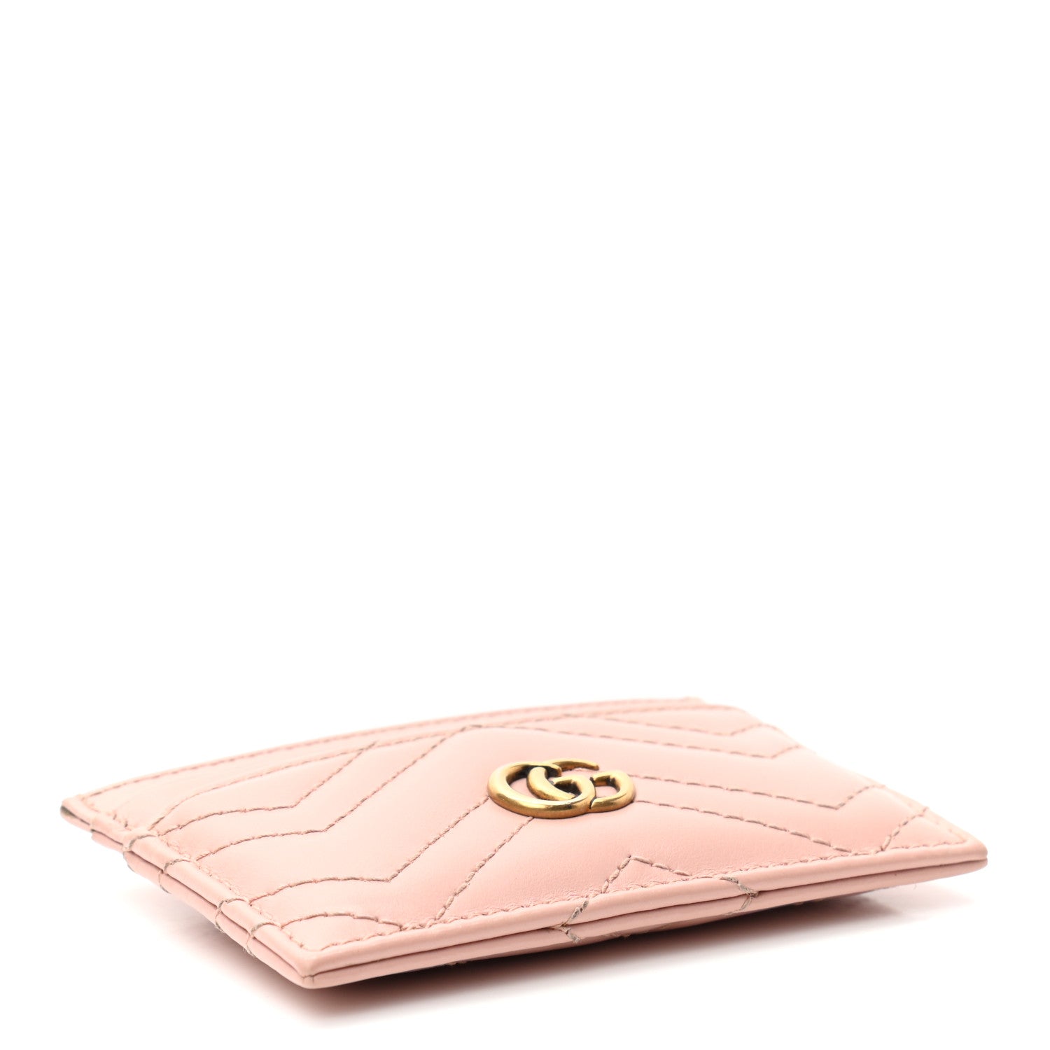 Gucci Calfskin Matelasse GG Marmont Card Holder Perfect Pink 4 of 6