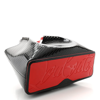 Christian Louboutin Calfskin Snake Embossed Spikes Small Cabarock Black 4 of 11