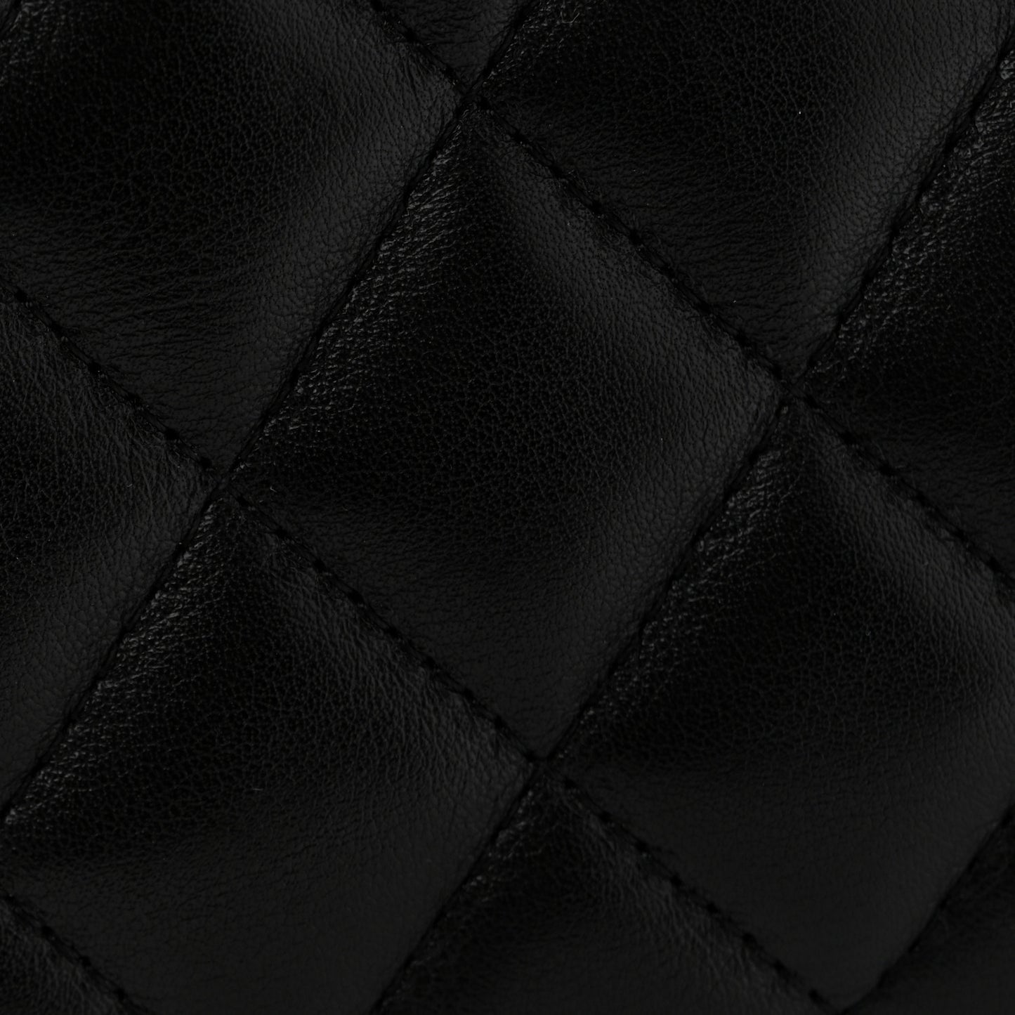 Calfskin Quilted Large Cambon Bowler Black White
