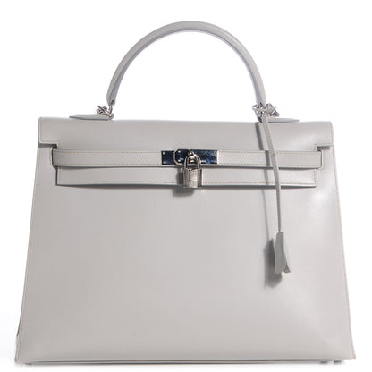 Hermes Box Kelly Sellier 35 Gris Pale 1 of 26