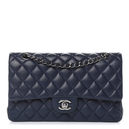 Chanel Lambskin Quilted Medium Double Flap Navy 1 of 16