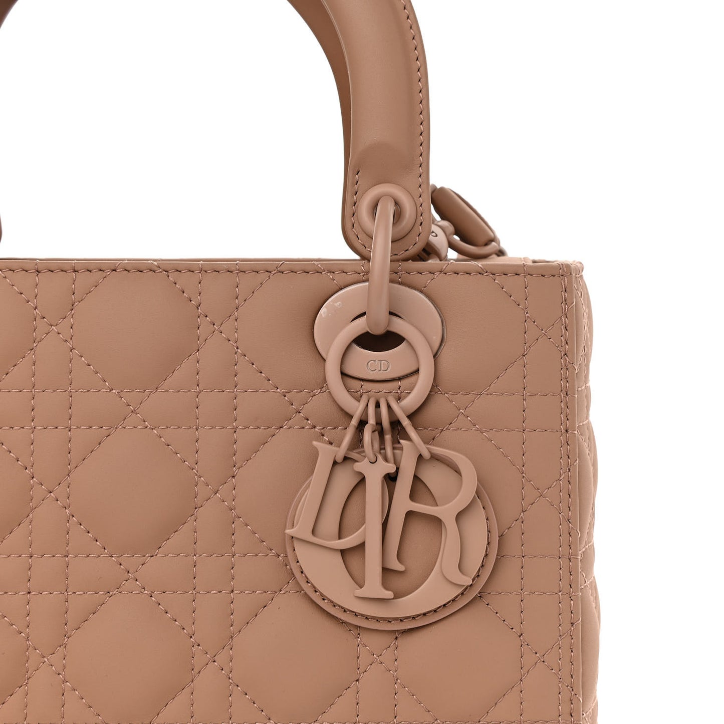 Ultra Matte Calfskin Cannage Medium Lady Dior Beige