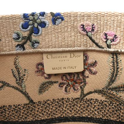 Christian Dior Raffia Embroidered Petites Fleurs Medium Book Tote Natural 6 of 10