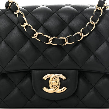 Chanel Lambskin Quilted Mini Square Flap Black 8 of 11