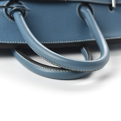 Hermes Taurillon Clemence HAC Travel Birkin 50 Blue Jean 11 of 12