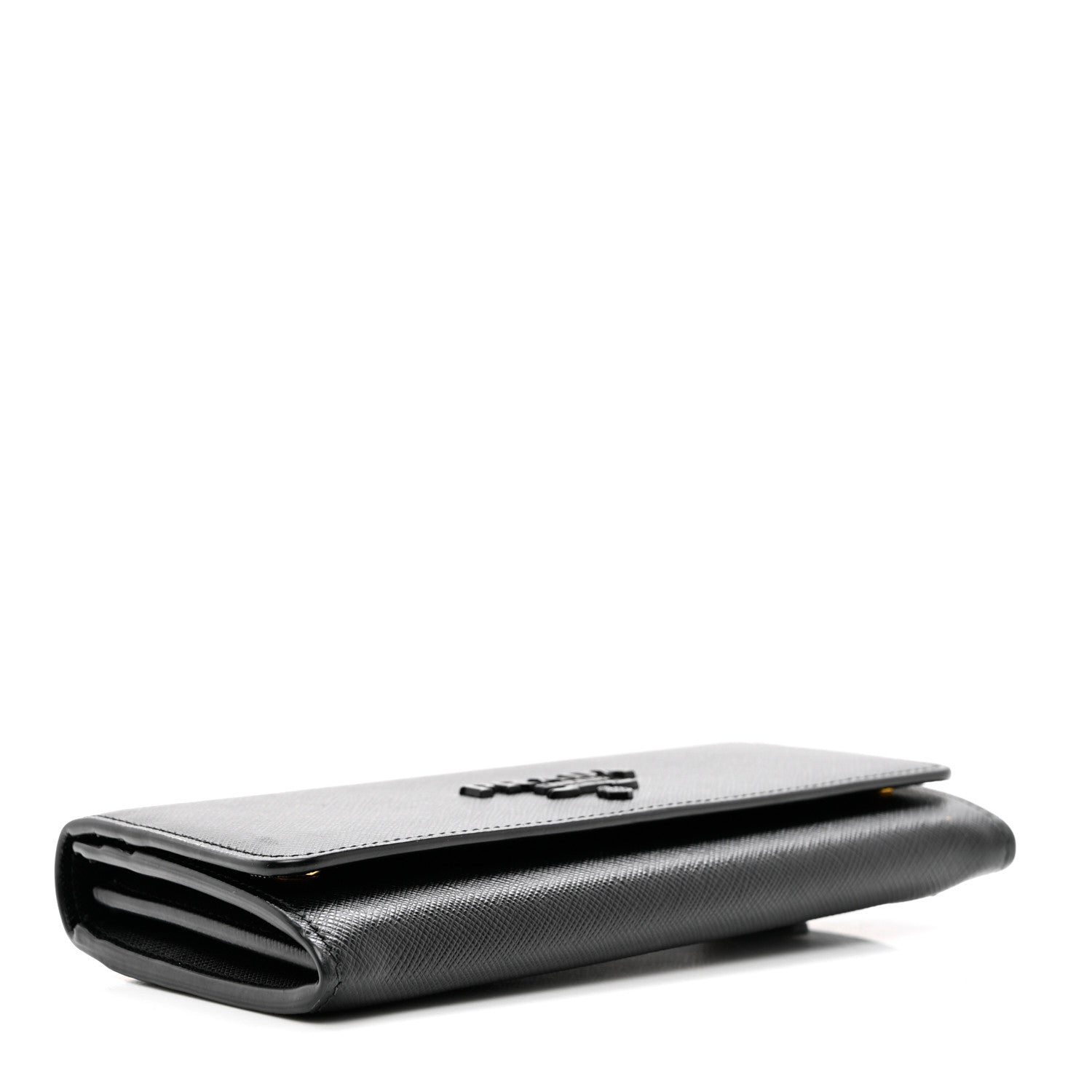 Prada Saffiano Metal Continental Flap Wallet Black 5 of 8