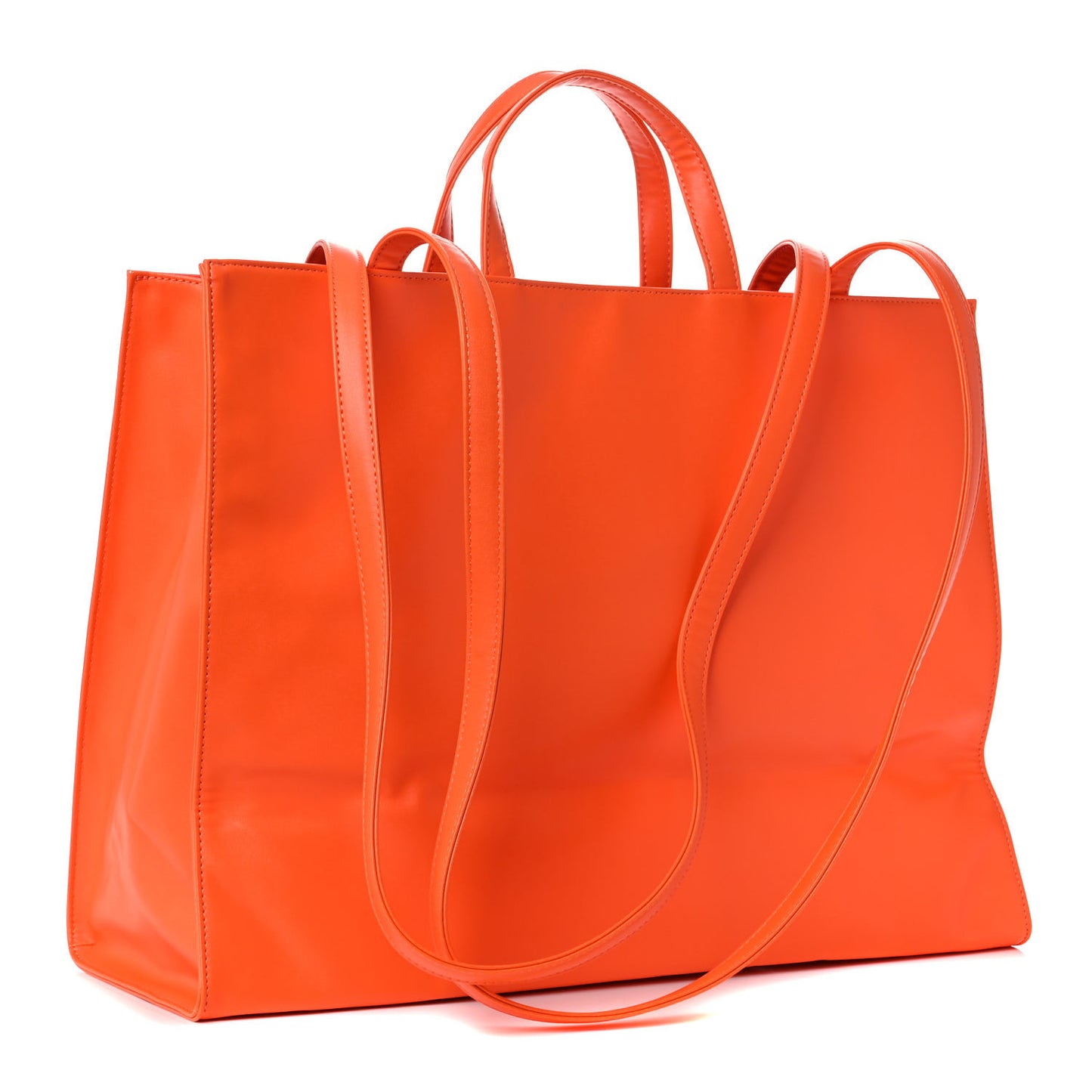 Vegan Leather Large Shopping Bag Orange