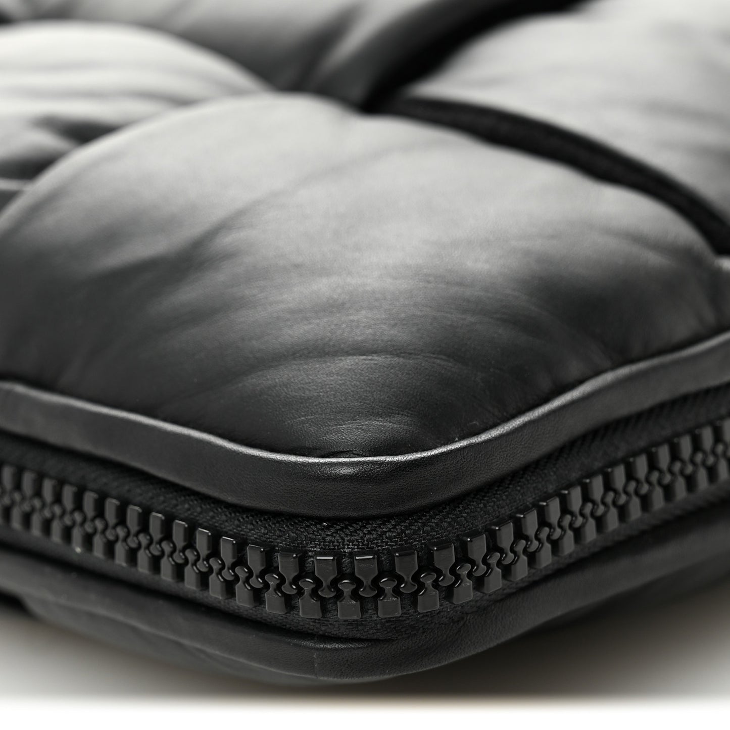 Calfskin Maxi Intrecciato Puffy Laptop Pouch Black