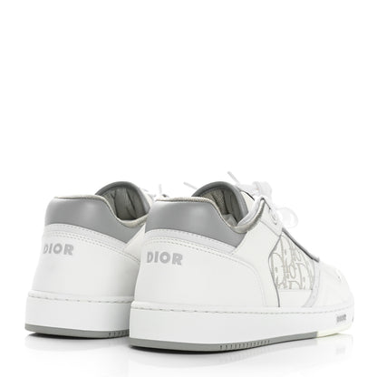 Christian Dior Smooth Calfskin Oblique Galaxy Perforated Mens B27 Low Top Sneakers 43 White Grey 4 of 8
