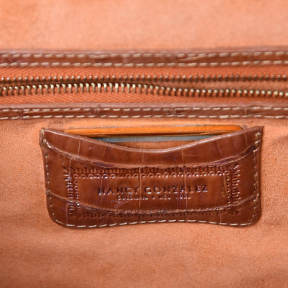 Nancy Gonzalez Crocodile Medium Satchel Brown 6 of 9