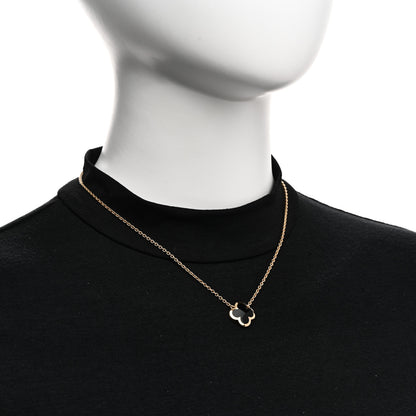 Van Cleef & Arpels 18K Yellow Gold Black Onyx Pure Alhambra Pendant Necklace 2 of 7