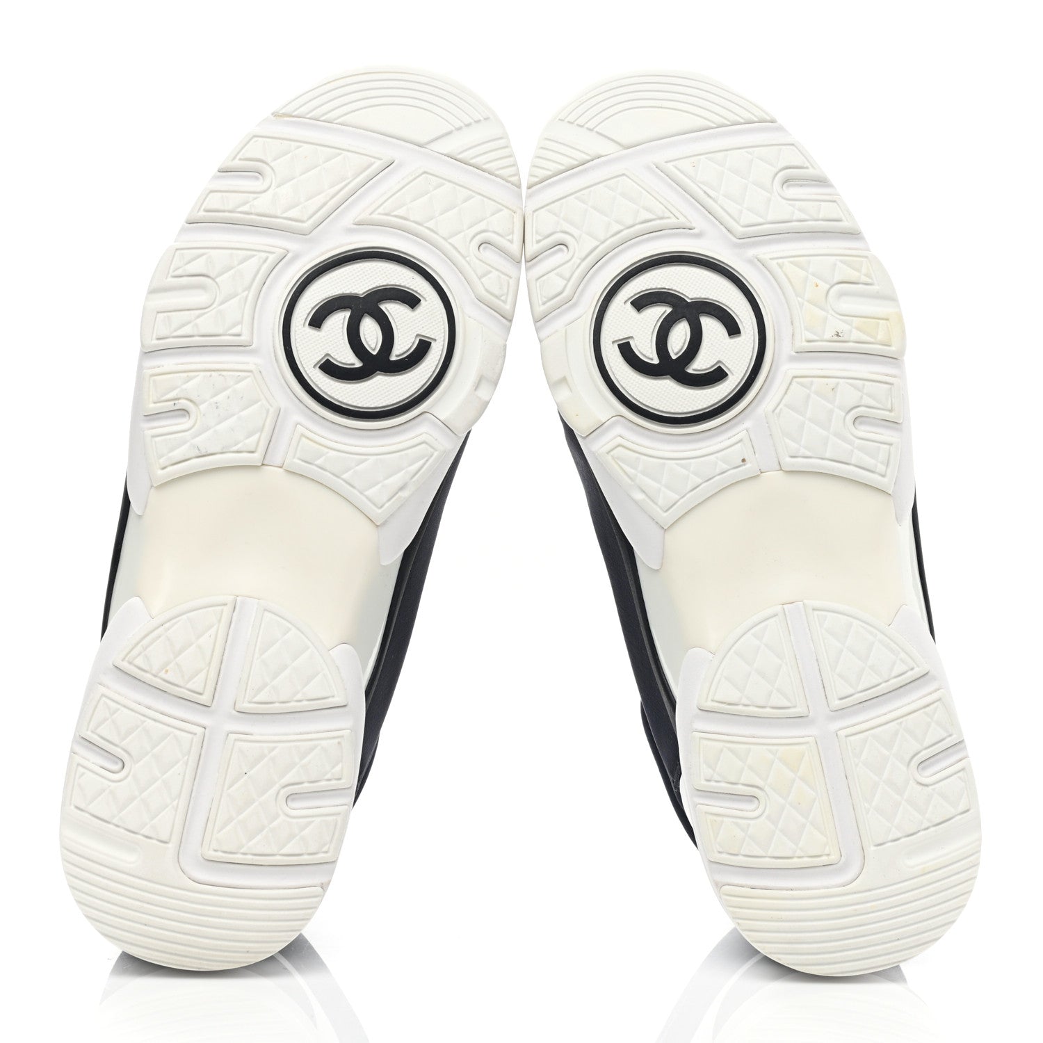 Chanel Lycra Fabric Womens CC Sneakers 38 Black White Pink 5 of 9