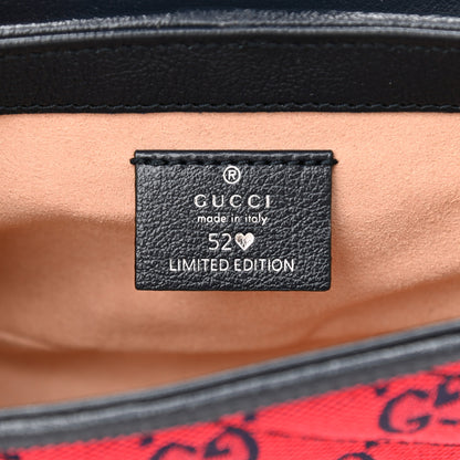 Gucci Monogram Multicolor Matelasse Diagonal Super Mini GG Marmont Shoulder Bag Red Blue 6 of 8