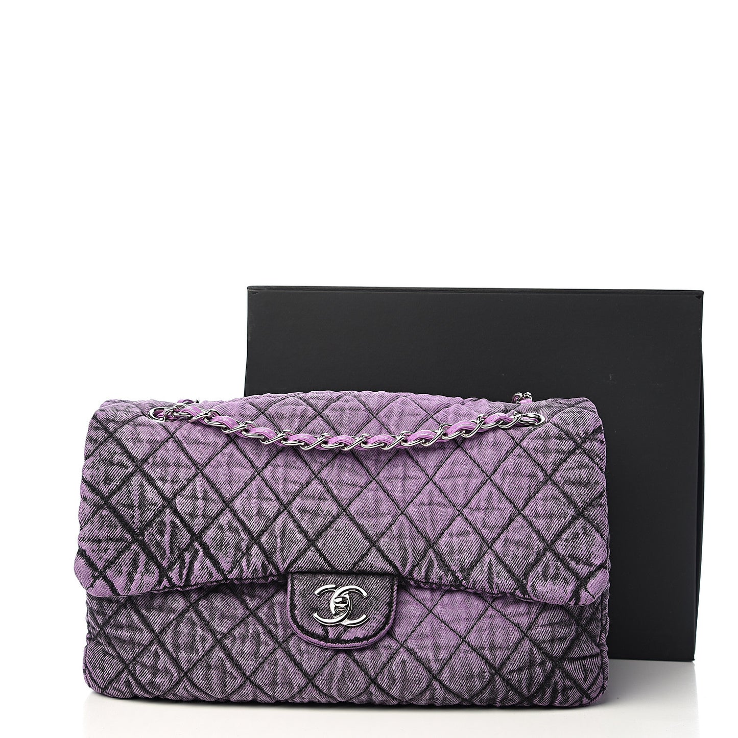 Denim Quilted Denimpression Flap Purple Black