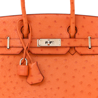 Hermes Ostrich Birkin 30 Orange 8 of 10