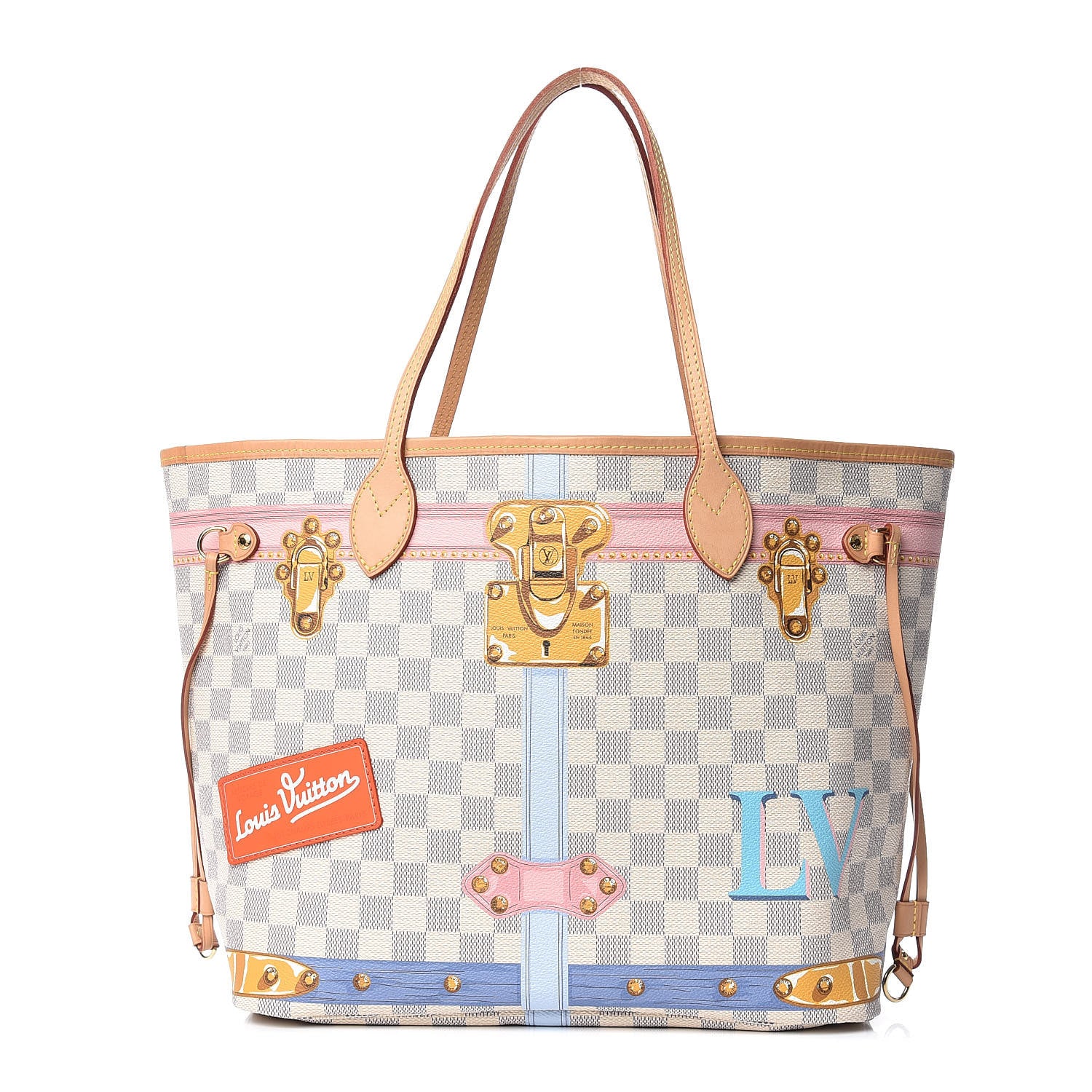Louis Vuitton Damier Azur Summer Trunks Neo Neverfull MM 3 of 10