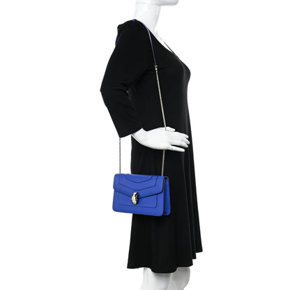 Bulgari Calfskin Serpenti Forever Crossbody Bag Blue 2 of 15