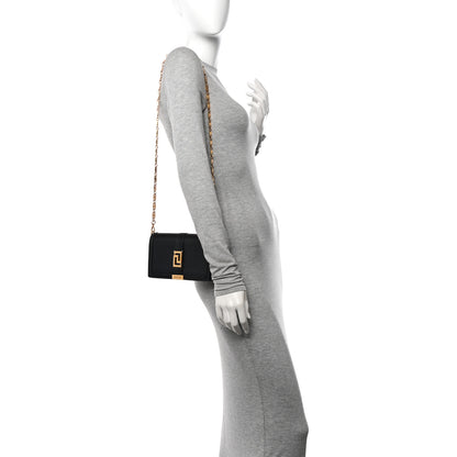 Versace Calfskin Greca Goddess Wallet On Chain Black 2 of 10