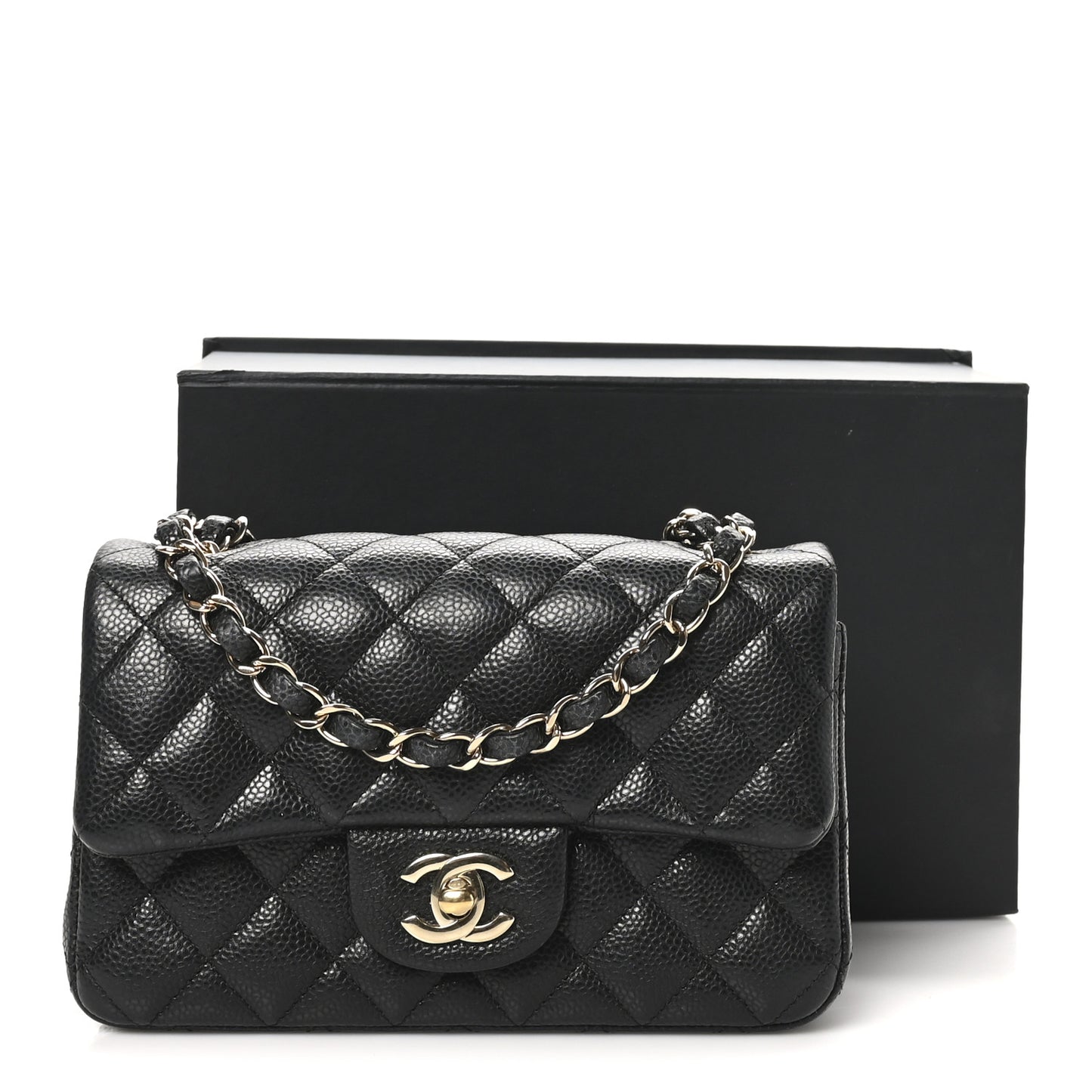 Caviar Quilted Mini Rectangular Flap Black