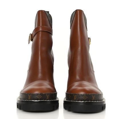 Louis Vuitton Calfskin Monogram Star Trail Ankle Boots 40 Cognac 2 of 10
