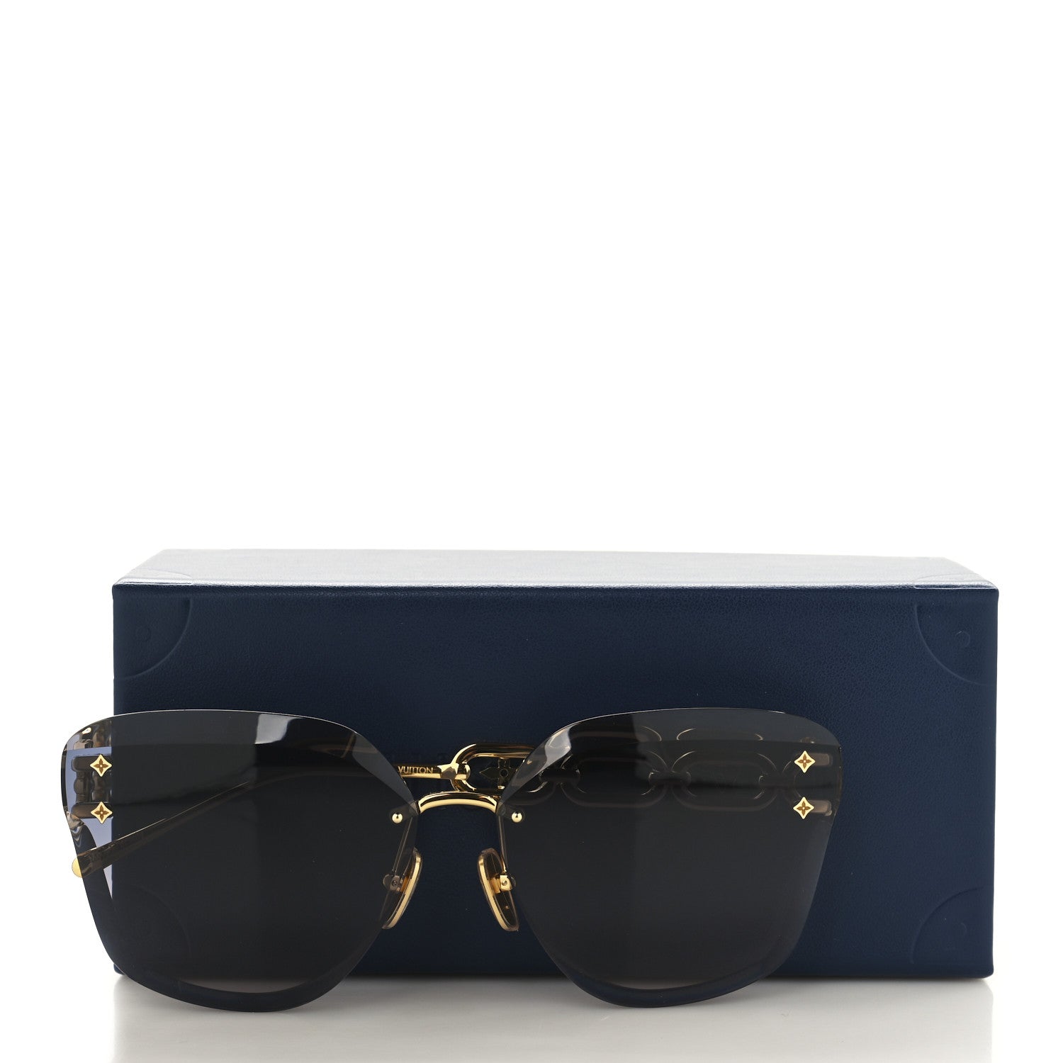 Louis Vuitton Metal Rimless LV Jewel Cat Eye Sunglasses Z1626U Gradient Blue 7 of 7