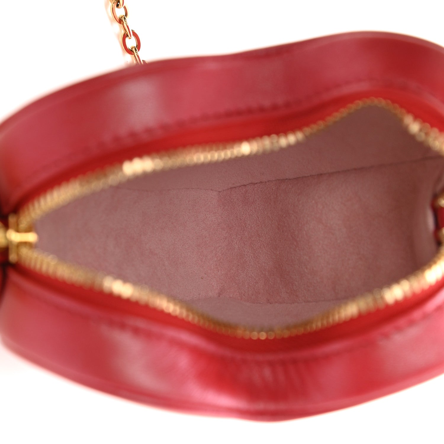Louis Vuitton Lambskin Embossed Monogram Fall In Love Sac Coeur Heart Chain Bag Lipstick Red 5 of 9
