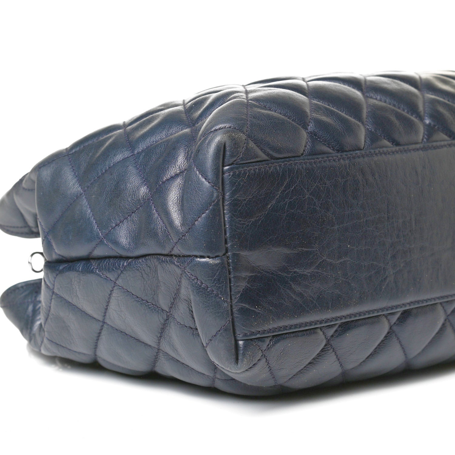 Chanel Lambskin Quilted Tote Navy 9 of 13