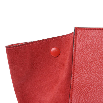 Celine Drummed Calfskin Suede Medium Trapeze Coquelicot 17 of 17