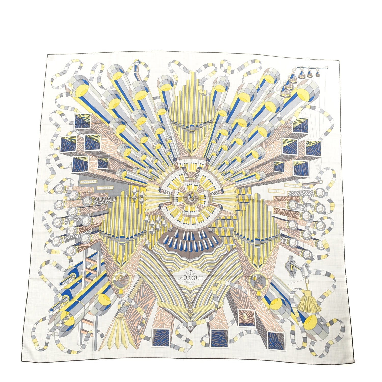 Hermes Cashmere Silk Point D'Orgue Scarf 140 1 of 4