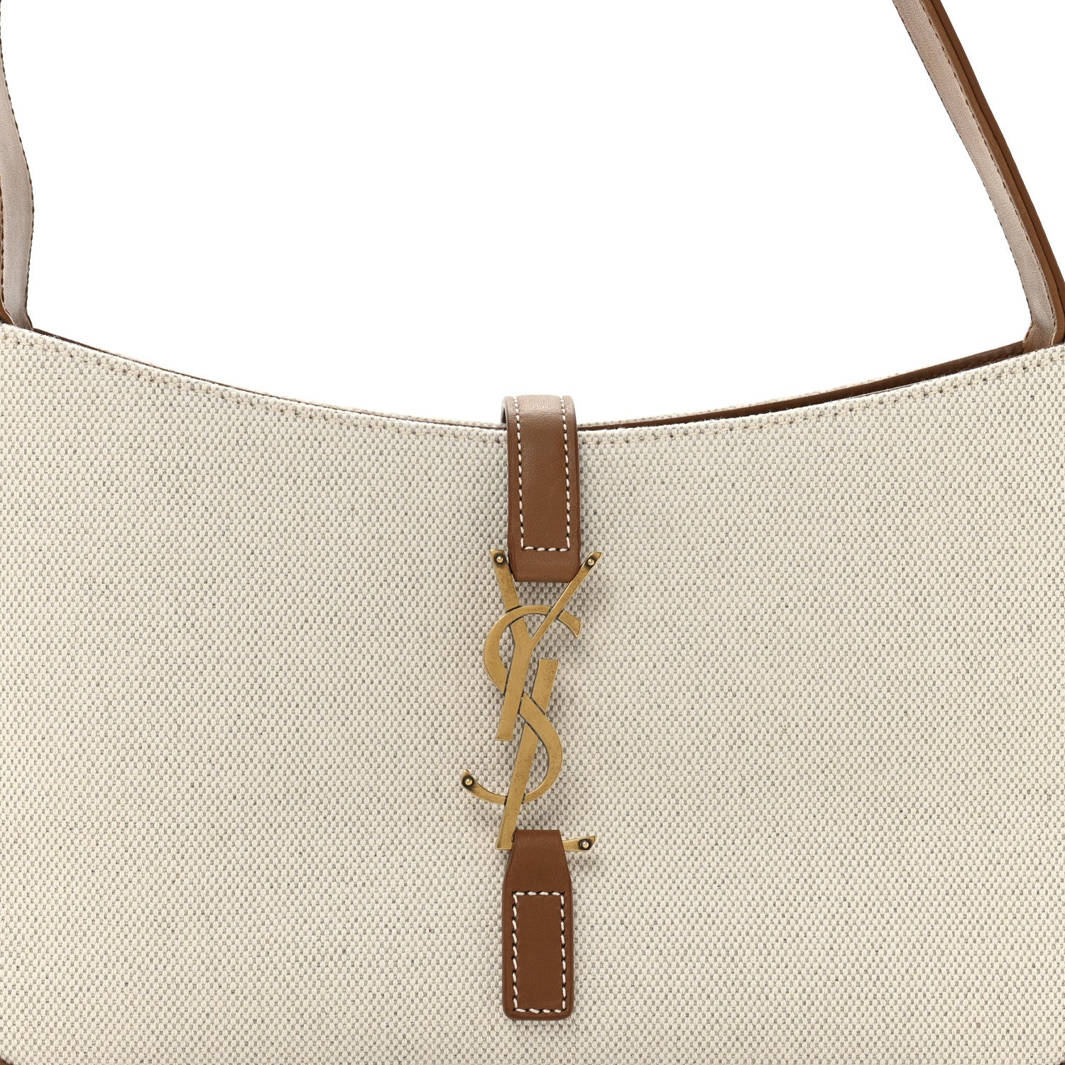 Saint Laurent Smooth Calfskin Canvas Le 5 A 7 Hobo New Senna Masoil White 8 of 12